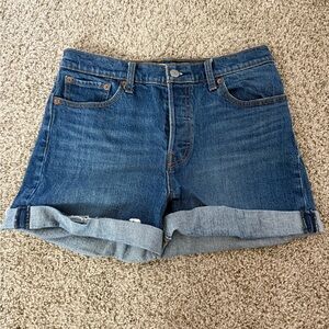 Levi Denim High Rise Wedgie Short